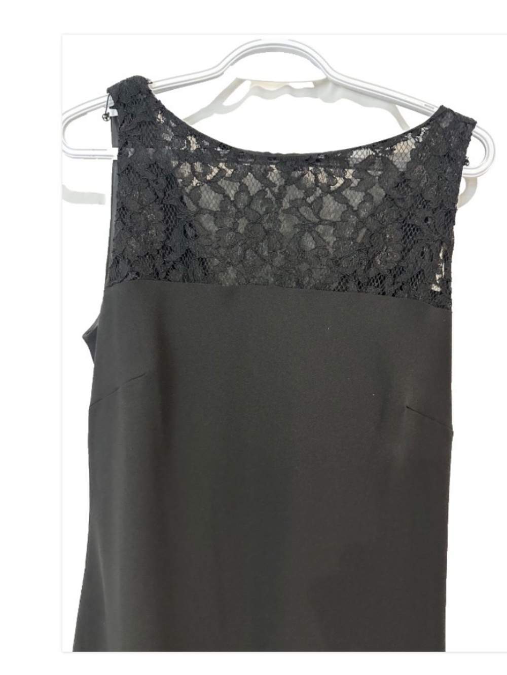 Jones Wear Size 14 Sleeveless Formal Black Cocktail Dress Lace top & Cowl Back